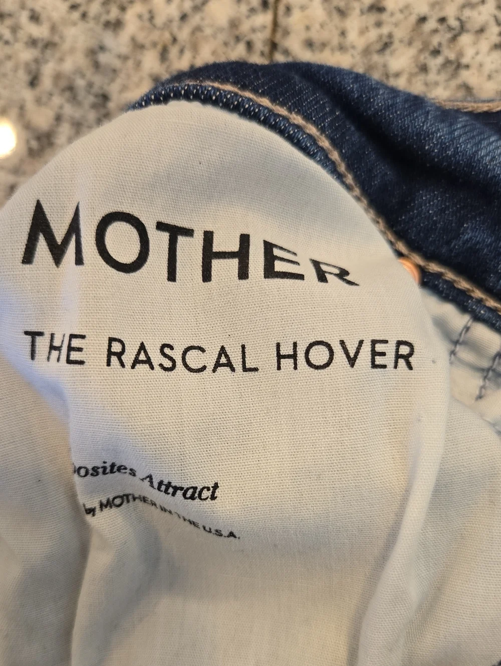 MOTHER The Rascal Hover Jeans Opposites Attract High Waist Straight Leg Size 25